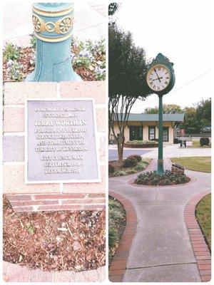 The clock dedicated to a beloved city council member