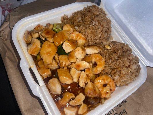 Chicken & shrimp hibachi lunch special