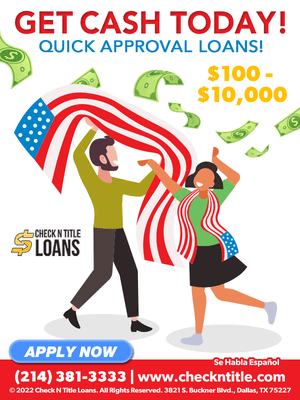 Title Loans and Installment Loans are our speciality! Apply today to get quick cash when unexpected expenses come up!