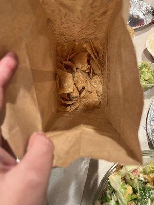 Hard to tell smallest portion of chips I've ever received from any chipotle