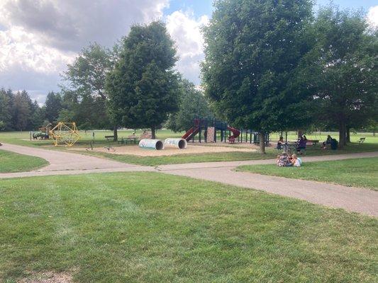 Playground nestled in the trees