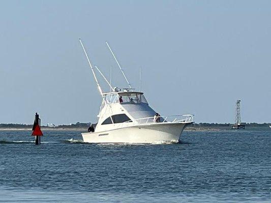 Coming into Shem Creek from a day offshore