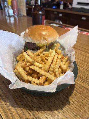 Burger and fries