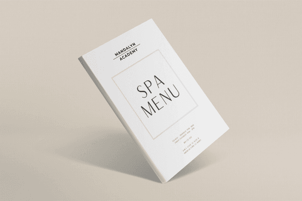 Full Rebrand of Menu for a Aesthetic School/Spa