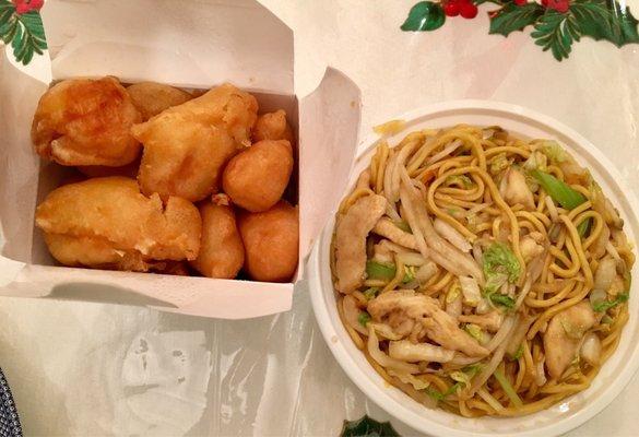 Sweet and Sour Chicken with Chicken Lo Mein