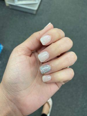 White and glittery SNS