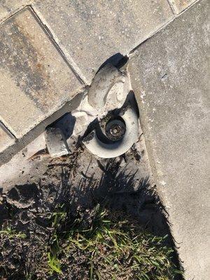 Cracked sprinkler