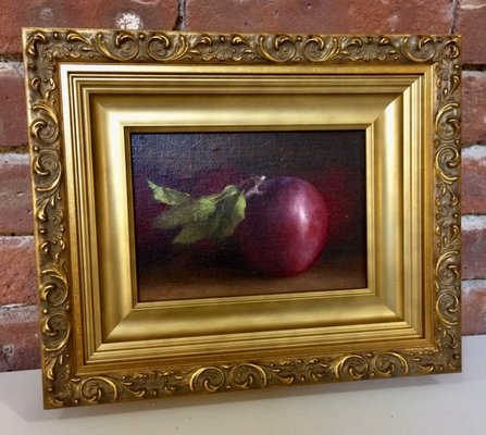 Apple season! This little painting is framed with 3 different frames all put together - it's called 'stacking' in the world of framing.