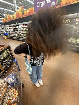 me in walmart with new haircut