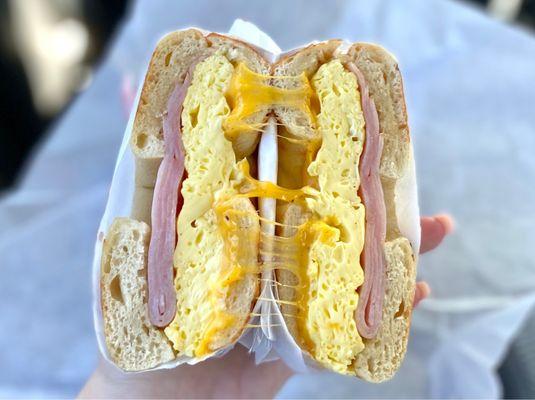 ham, egg and cheese brekkie bagel! :D