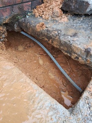 Leaking polybutylene water line under the concrete.