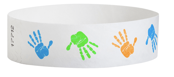 3/4 inch Tyvek Wristbands for kids or charity events! Colorful and fun!