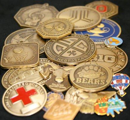 Custom Medallions and Lapel pins created by Awards Unlimited