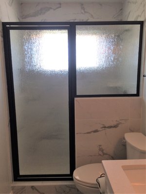 One our Custom Shower Door Install!