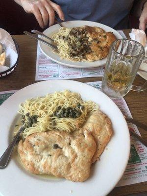 Chicken piccata and chicken marsala