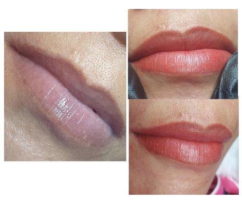 Lips Brushing Permanent Makeup