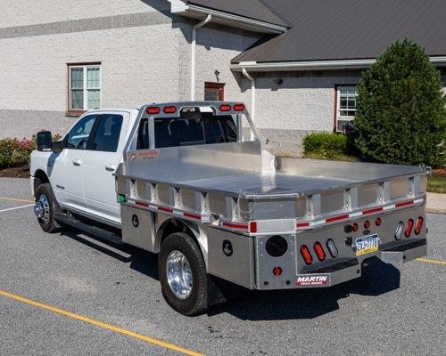 Martin Skirted Truck Body Installed on a new Dodge