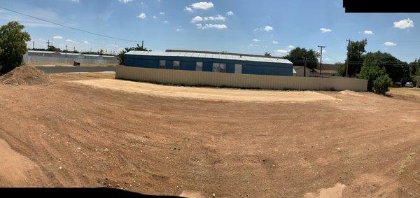 Caliche pads and land clearing