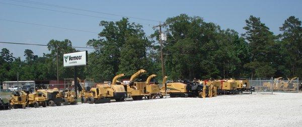 Our location has a large inventory of directional drills, vacs, chippers and stump cutters, mini skid steers