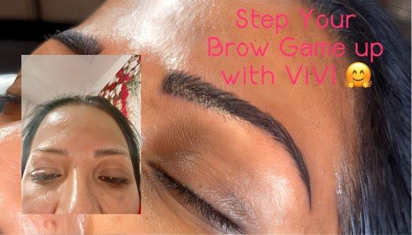 Microblading permanent makeup powder brows makeup