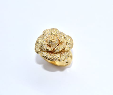 18K Yellow Gold Diamond Fashion Ring