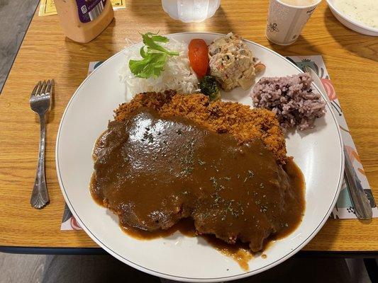 Tonk Pork Katsu with a subtly sweet Korean katsu sauce.