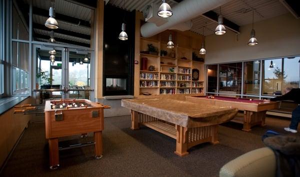 The MICEC Game Room is a great place for guests to mingle. Enjoy billiards, or lounge by the fire.