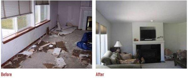 Before and After Photos: Water damage