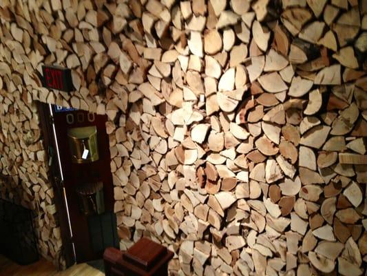 Wall of firewood