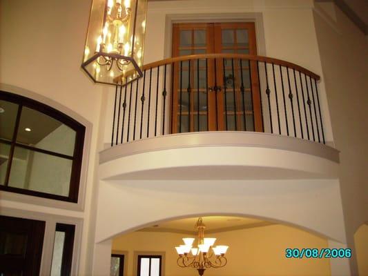 Interior courtyard with french doors at juliet balcony