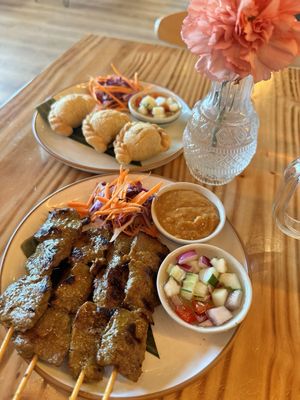 Delicious Curry Puffs & Beef Satay