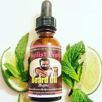 Mojito. Peppermint & Lime Beard Care Oil.  Made by Beardsmen for Beardsmen with natural Essential Oils. Available at www.pugilistbrand.com