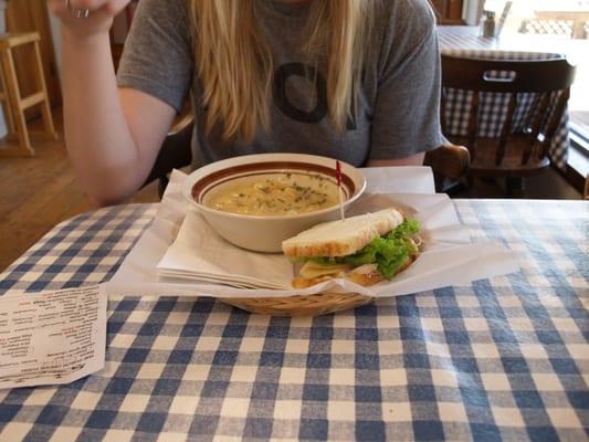 potato soup and half turkey