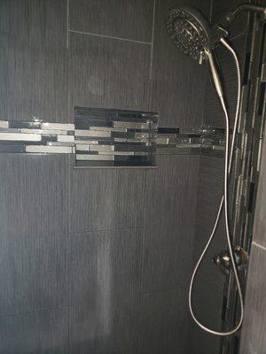 Tile shower install.