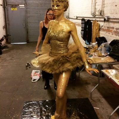 Gold body painting