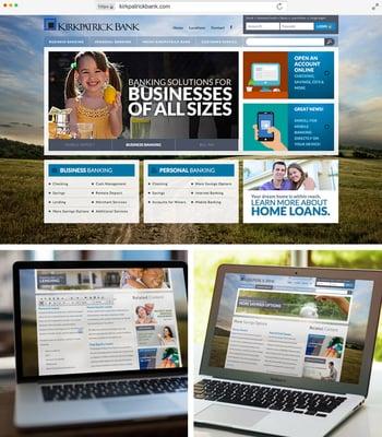 Kirkpatrick Bank:  Architected a custom website using a robust, proprietary CMS