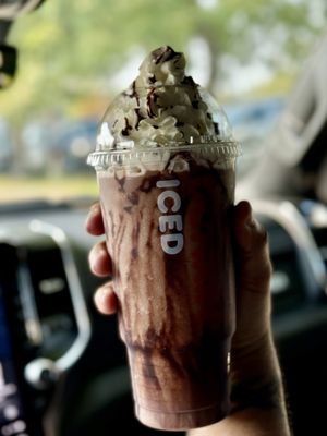 Frozen hot chocolate which looked like a masterpiece.