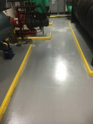 Commercial yellow curbs and floor