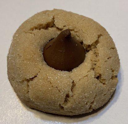 The perfect peanut butter kiss cookie, a real treat.