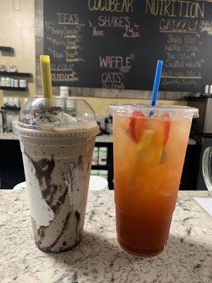 Oreo Shake and Sangria Grizzly Tea