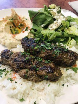 Beef Kofta Kabob Plate Dinner