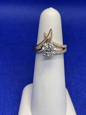 Gabriel and Co NY unique diamond ring setting