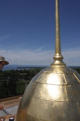 Gold Leaf Dome on top of music hall, University of Vermont, Burlington, VT