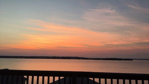 Sunset from our deck of cabin 10