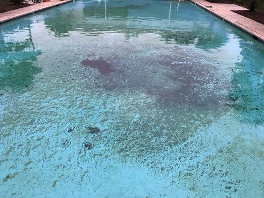 HOA Pool condition upon arrival.