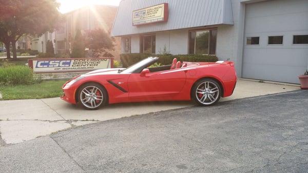 Beautiful 2014 corvette stingray we fixed in 2014.