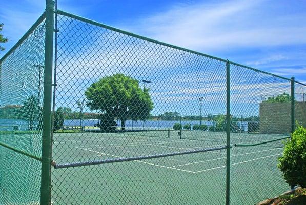 Floodlit tennis courts