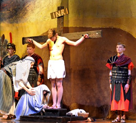 The arts are critical in providing a holistic education. Here our students perform the annual passion play.