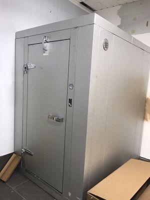 Small custom walk-in freezer completely assembled.