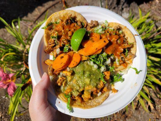 tacos (pastor, asada, pollo)